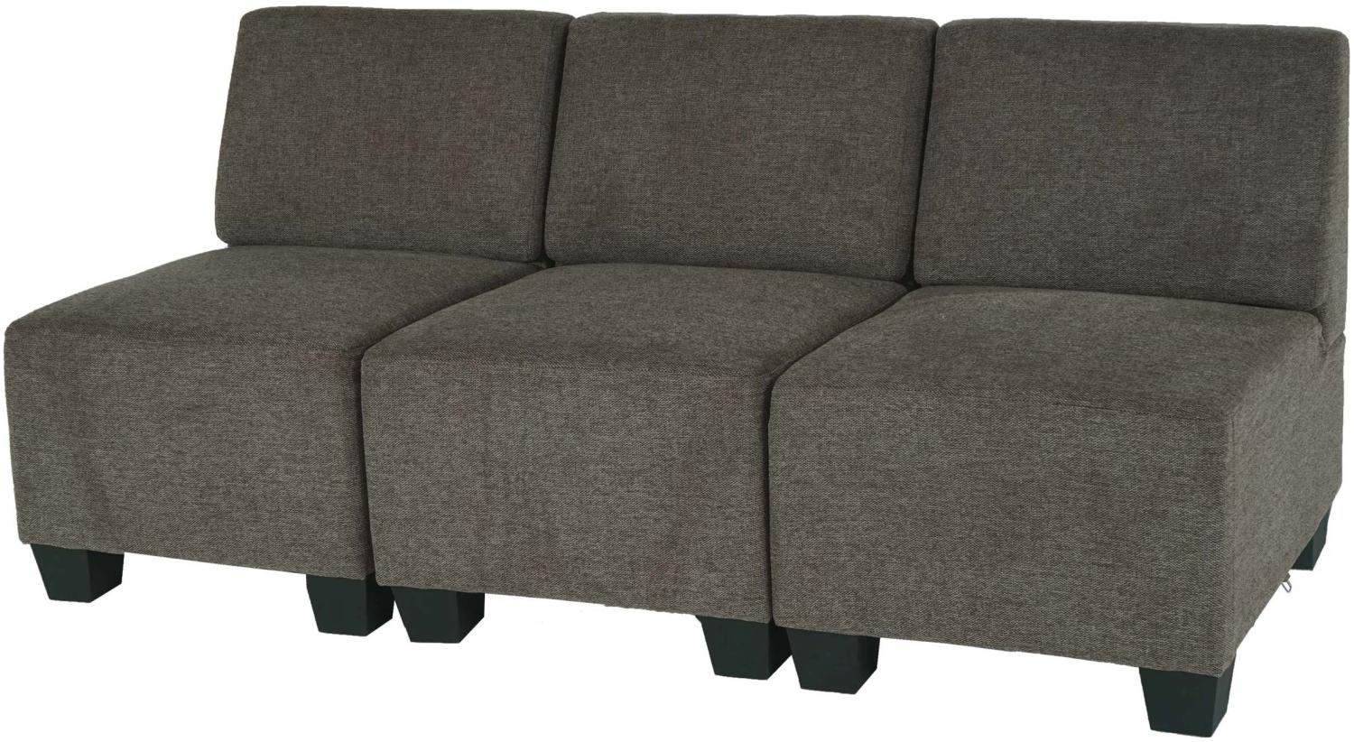 Modular 3-Sitzer Sofa Couch Lyon, Stoff/Textil ~ braun, ohne Armlehnen Bild 1