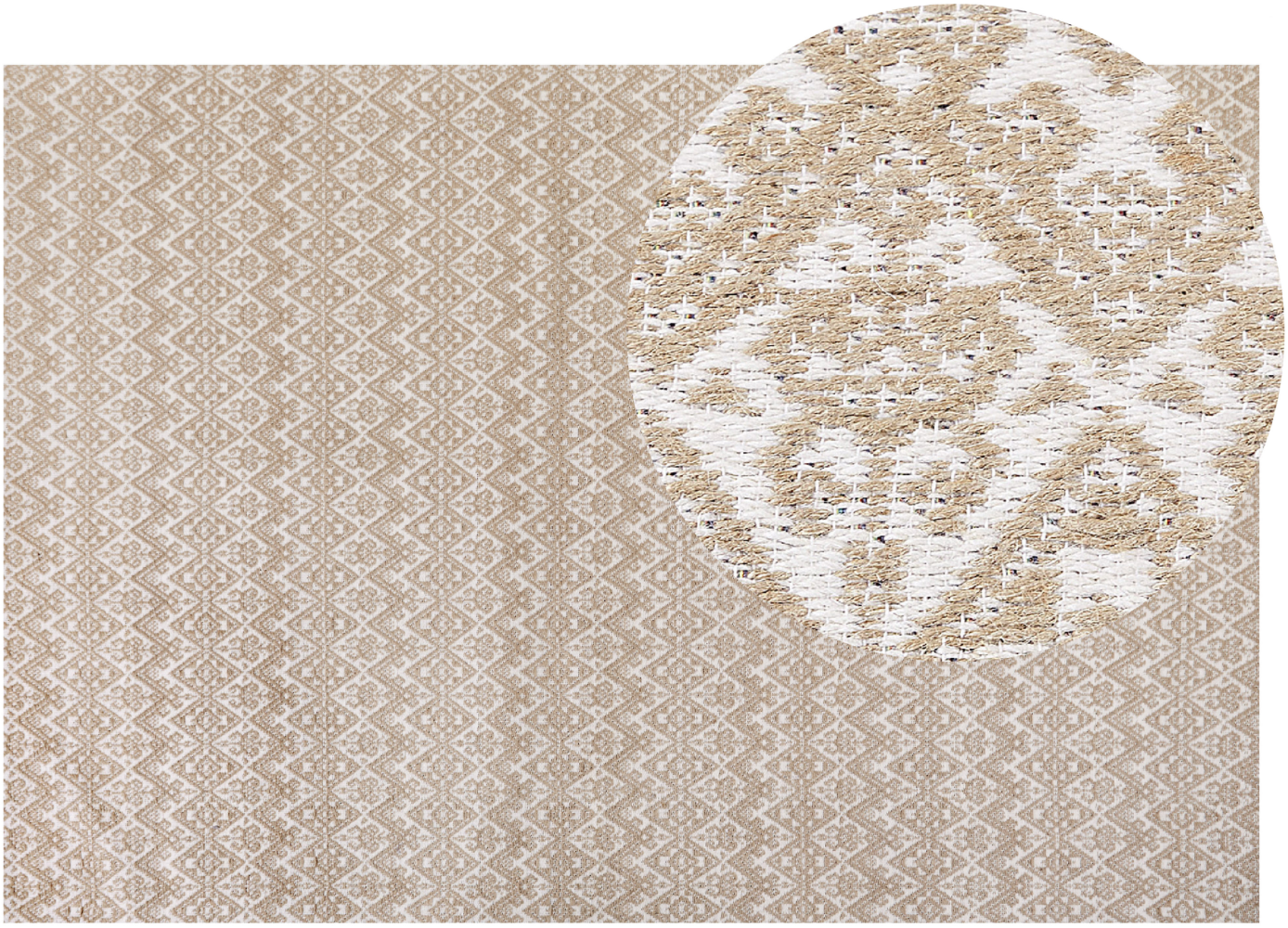 Teppich Jute beige 200 x 300 cm geometrisches Muster Kurzflor ATIMA Bild 1