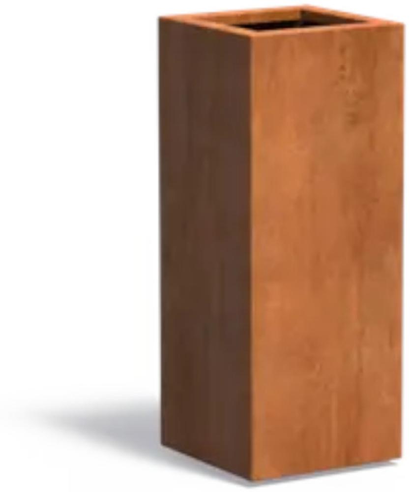 Adezz Pflanzgefäß Carrez Standard Quadrat aus Corten-Stahl Pflanzkübel Größe 40x40x100 cm Bild 1