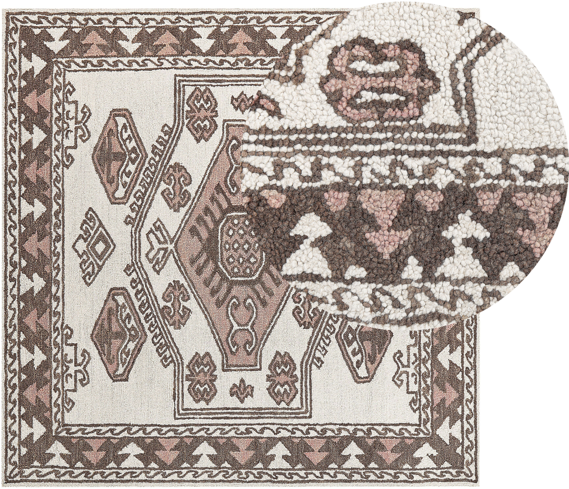 Teppich Wolle mehrfarbig 200 x 200 cm TOMARZA Bild 1