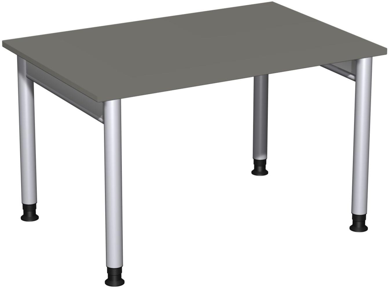 Schreibtisch '4 Fuß Pro' höhenverstellbar, 120x80cm, Graphit / Silber Bild 1