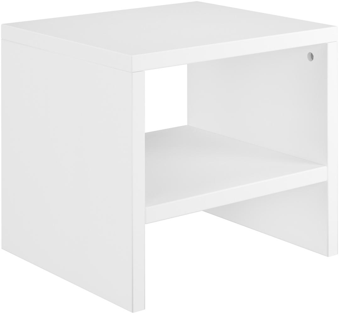 Weißer Nachttisch Buche Massivholz Nachtkonsole Beistelltisch 90. 20-K31W Bild 1