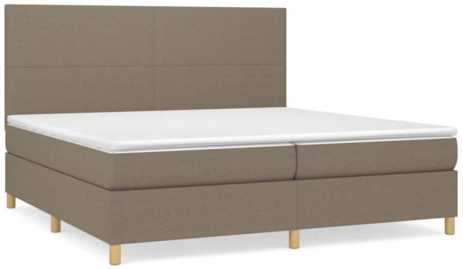 vidaXL Polsterbett mit Matratze Taupe 200x200 cm Stoff, Härtegrad: H2 [3142205] Bild 1