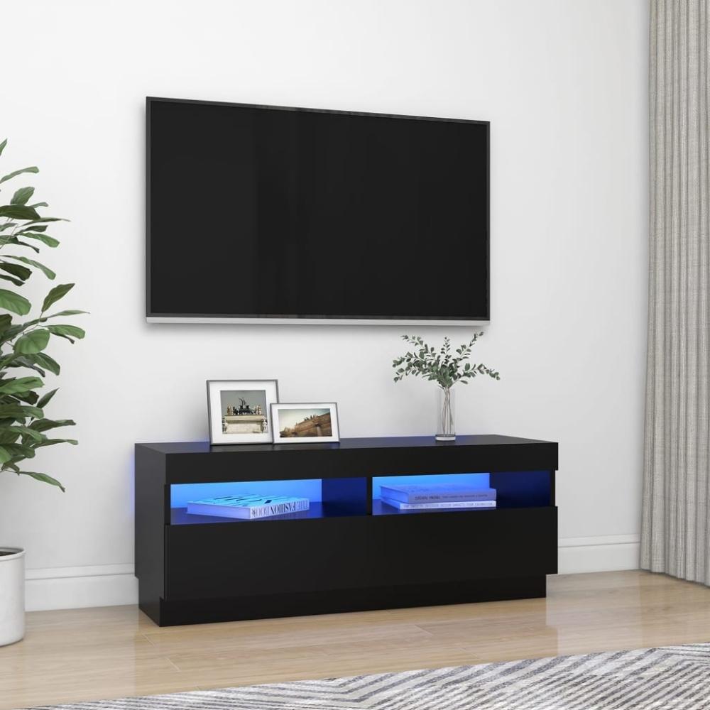 TV-Schrank mit LED-Leuchten Schwarz 100x35x40 cm Bild 1