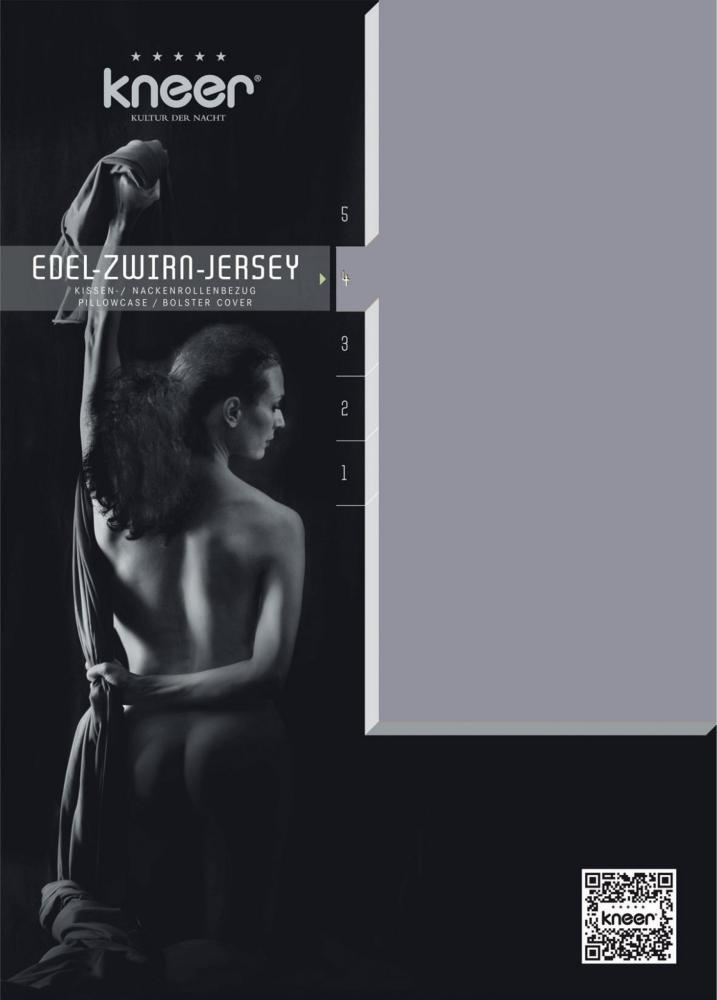 Kneer Edel-Zwirn-Jersey Kissenbezug Q20 Farbe platin Größe 40x80 cm Bild 1