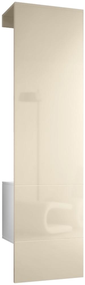 Vladon Garderobe Carlton Set 5, Garderobenset bestehend aus 1 Garderobenpaneel mit integrierter Tür und 1 Kleiderstange, Weiß matt/Creme Hochglanz (52 x 193 x 35 cm) Bild 1