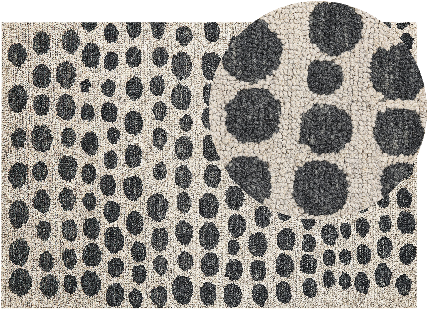 Teppich beige schwarz 140 x 200 cm gepunktetes Muster HAVRAN Bild 1