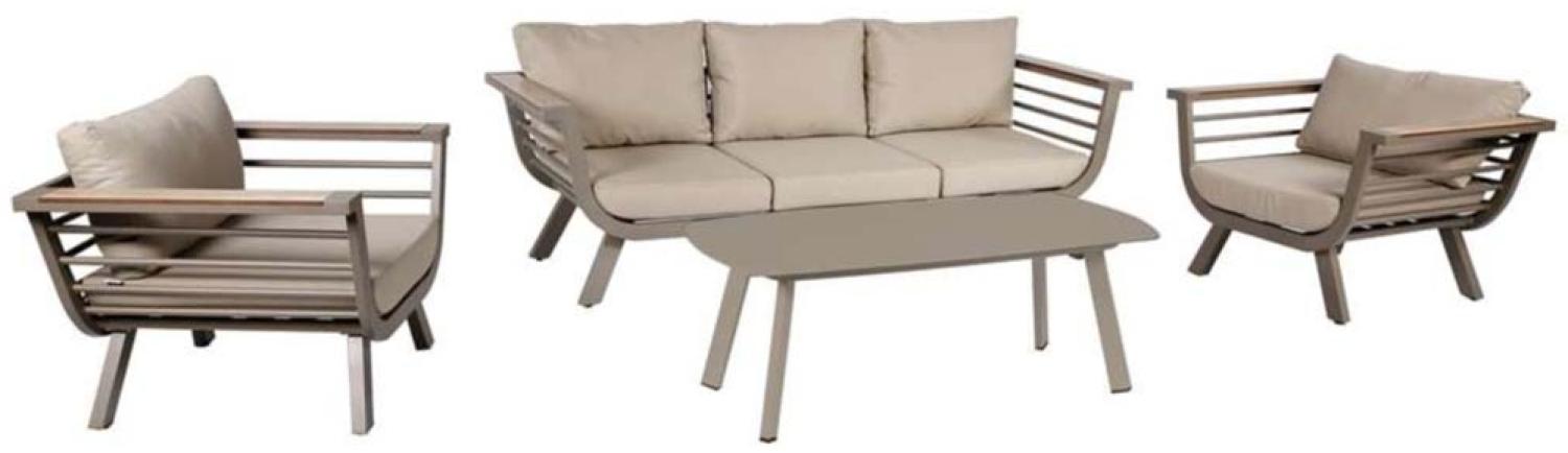 Lounge-Gruppe AROA, 4-teilig, 3-Sitzer Sofa, 2 Sessel, Tisch Bild 1