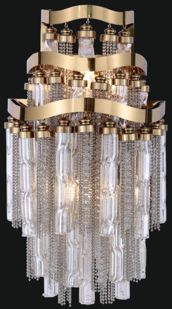 Casa Padrino Luxus Barock LED Wandleuchte Gold 33 x 33 x H. 45 cm - Prunkvolle Wandlampe - Barockstil Wandleuchten - Luxus Qualität Bild 1