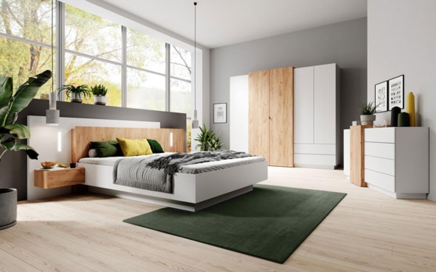 Schlafzimmer-Set Triest 2-teilig weiß gold craft oak, 160x200 Bild 1