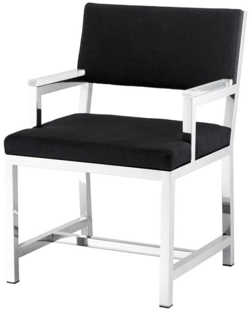 Casa Padrino Luxus Designer Stuhl mit Armlehnen 55 x 59 x H. 82 cm - Limited Edition Bild 1