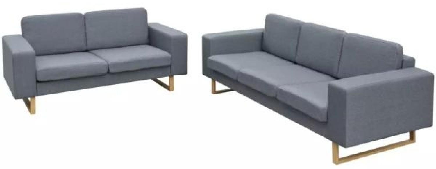 vidaXL 2-Sitzer und 3-Sitzer Sofa Set Hellgrau Bild 1