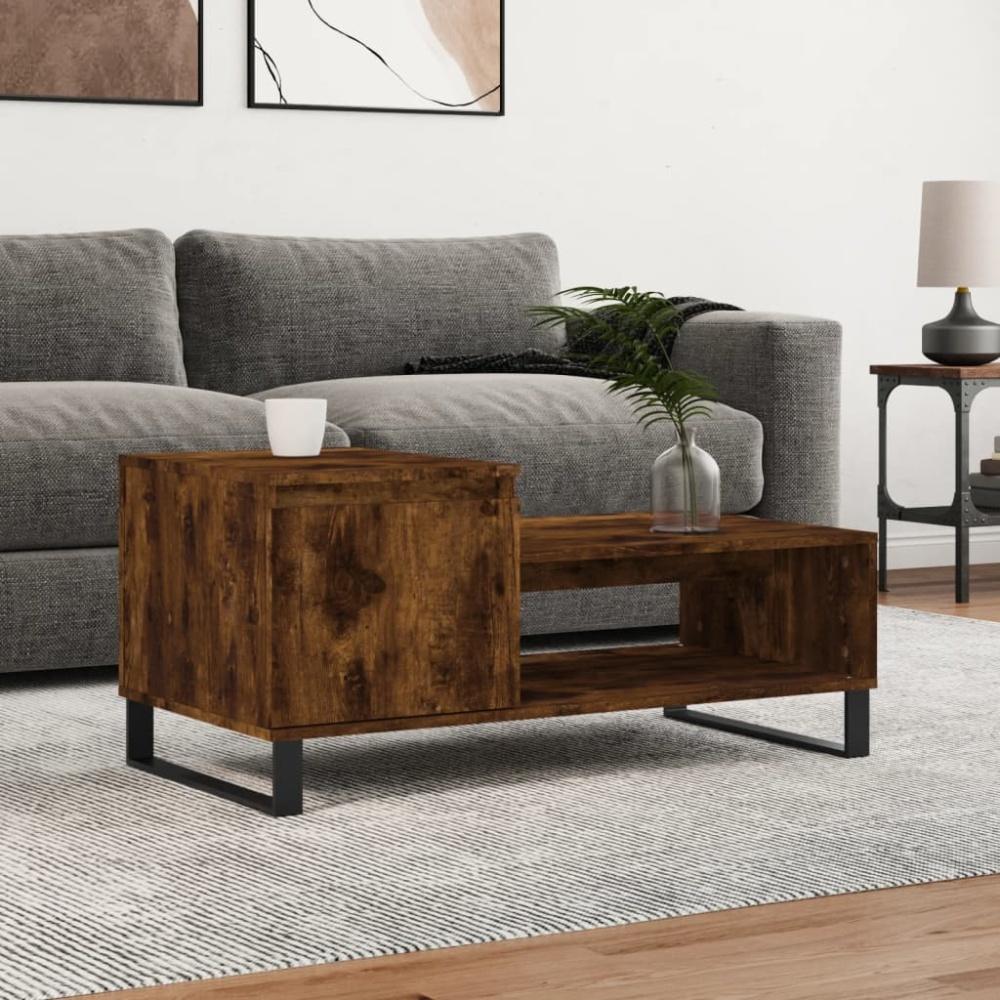 vidaXL Couchtisch Räuchereiche 100x50x45 cm Holzwerkstoff Bild 1