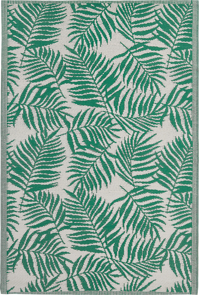 Outdoor Teppich smaragdgrün 120 x 180 cm Palmenmuster Kurzflor KOTA Bild 1