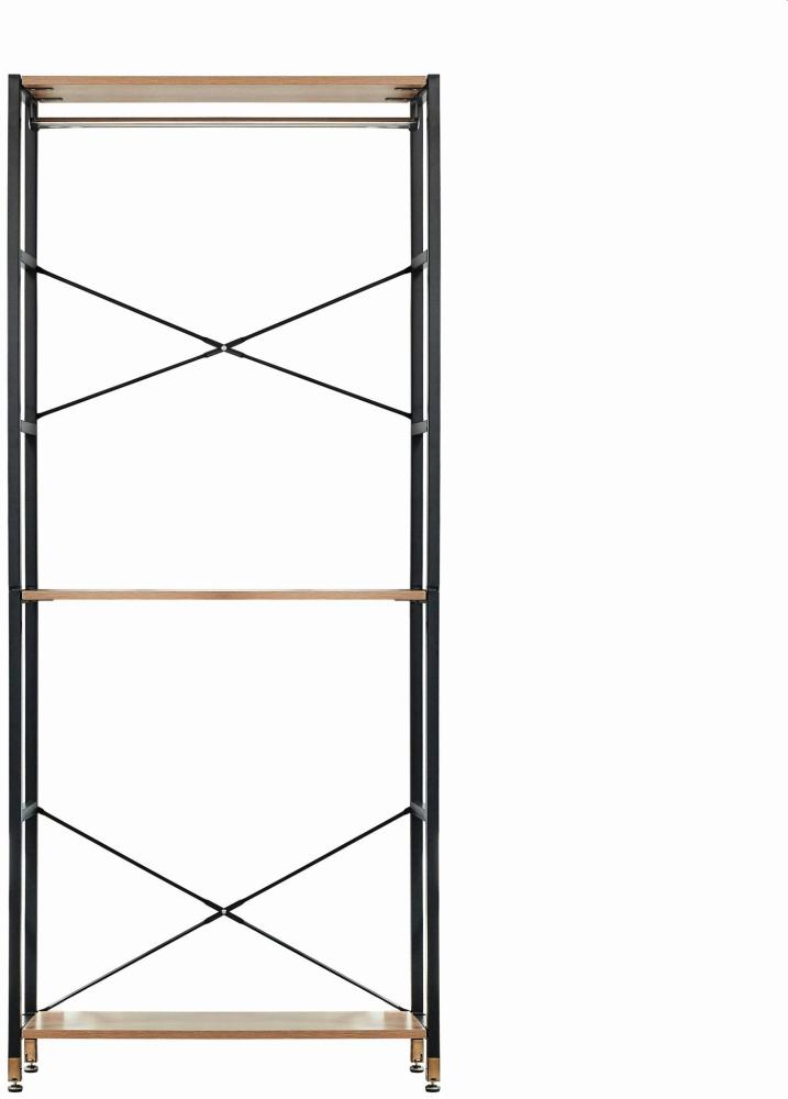 Regal-Set ADENAU in schwarz inkl. 2 breite Regale, 1 schmales Regal, 4 Schubladen, T30 x B210 x H210 cm Bild 1