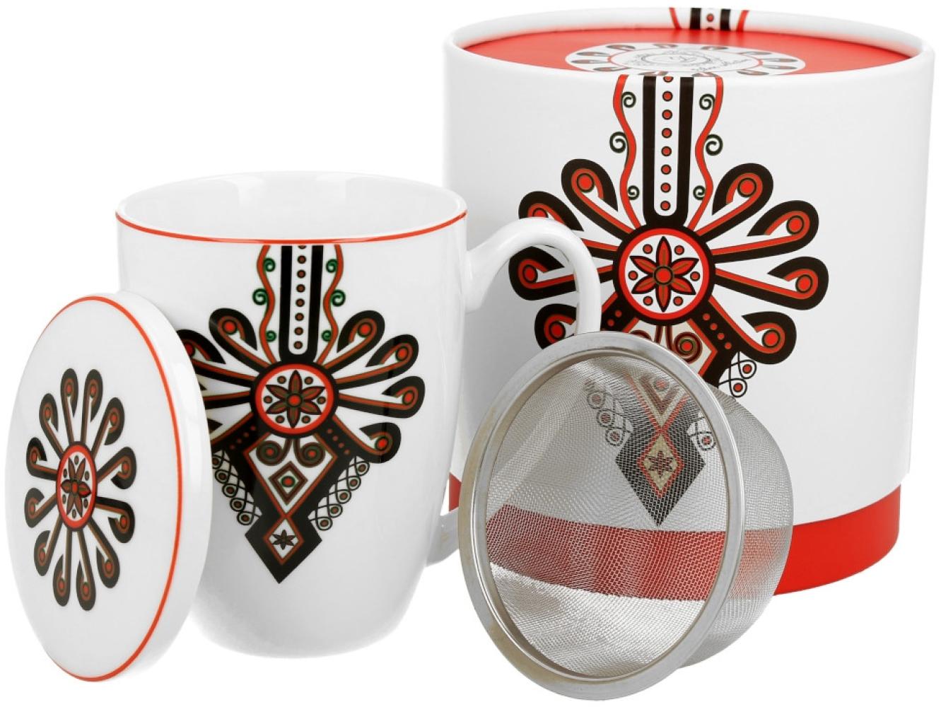 DUO ETNO Becher 380 ml PARZENICA mit Teesieb, New Bone China Porzellan Bild 1