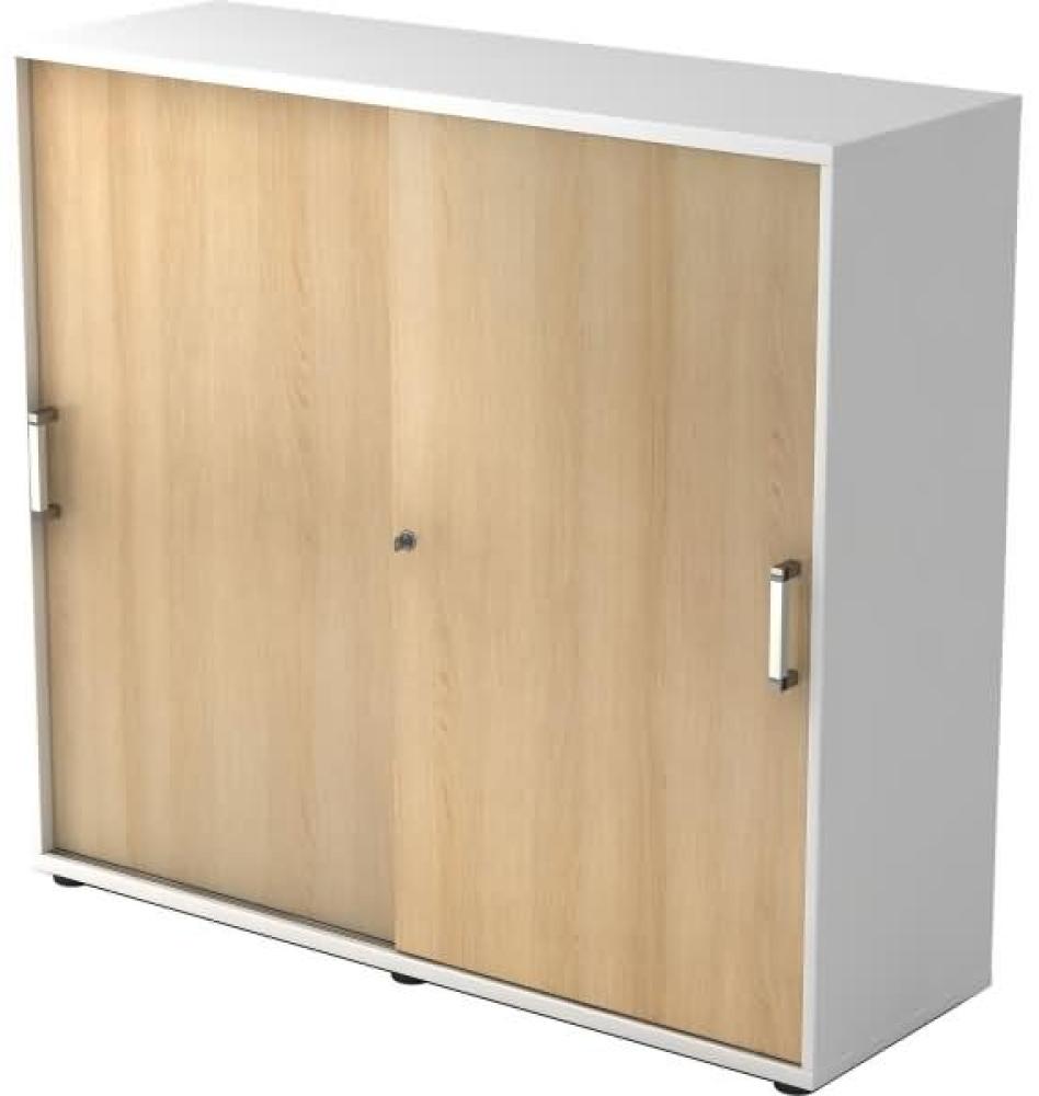 Schiebetürschrank 3OH 120cm CE Weiß / Eiche Bild 1