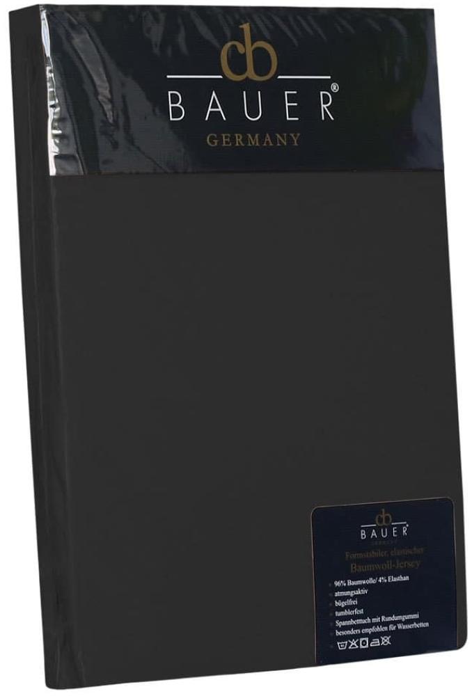 Bauer Jersey Spannbettlaken, 200x200 cm, Fb. 43 schwarz Bild 1