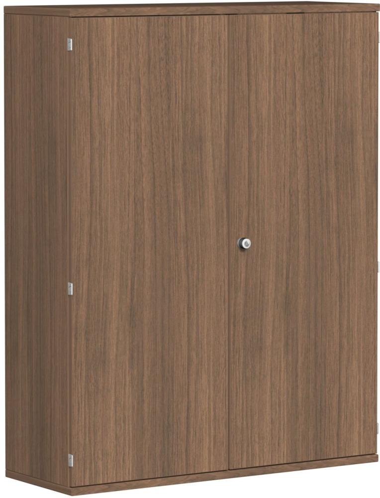 Garderobenschrank mit ausziehbarem Garderobenhalter, 120x42x154cm, Nussbaum Bild 1