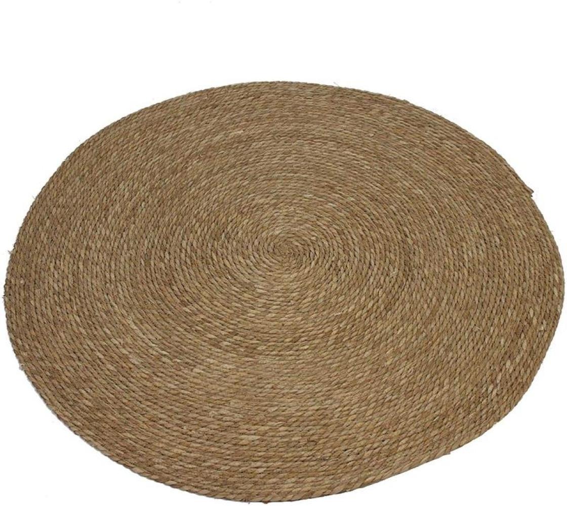 Teppich "Natur" aus Maisstroh geflochten, braun, rund, Ø 100 cm, Strohteppich, Naturteppich, Wohnzimmerteppich Bild 1