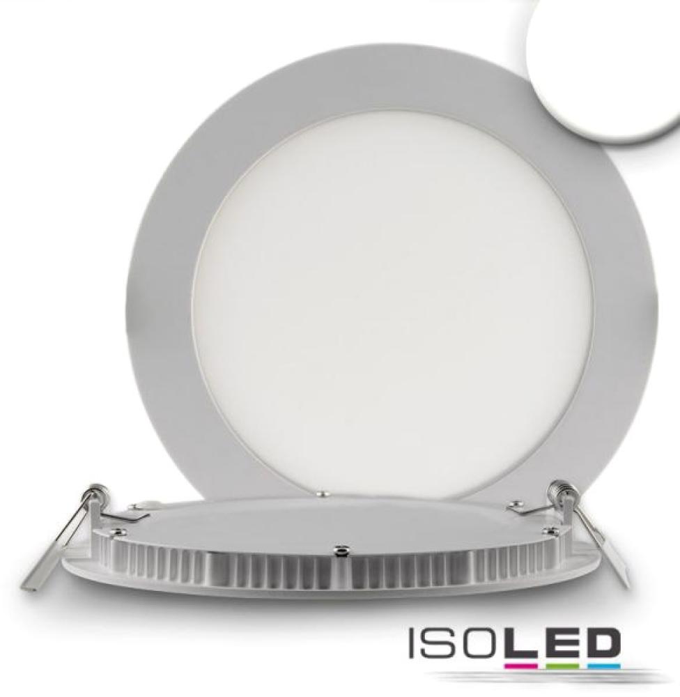ISOLED LED Downlight, 12W, rund, ultra flach, silber, neutralweiß, dimmbar Bild 1