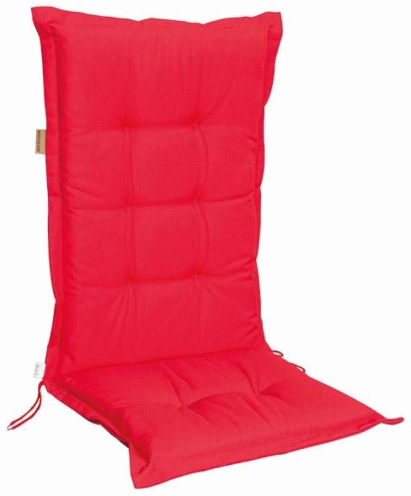 2 Stück MADISON Dessin Panama Stuhlauflage niedrig, Niedriglehner Auflage, 75% Baumwolle, 25% Polyester, 100 x 50 cm, in rot Bild 1