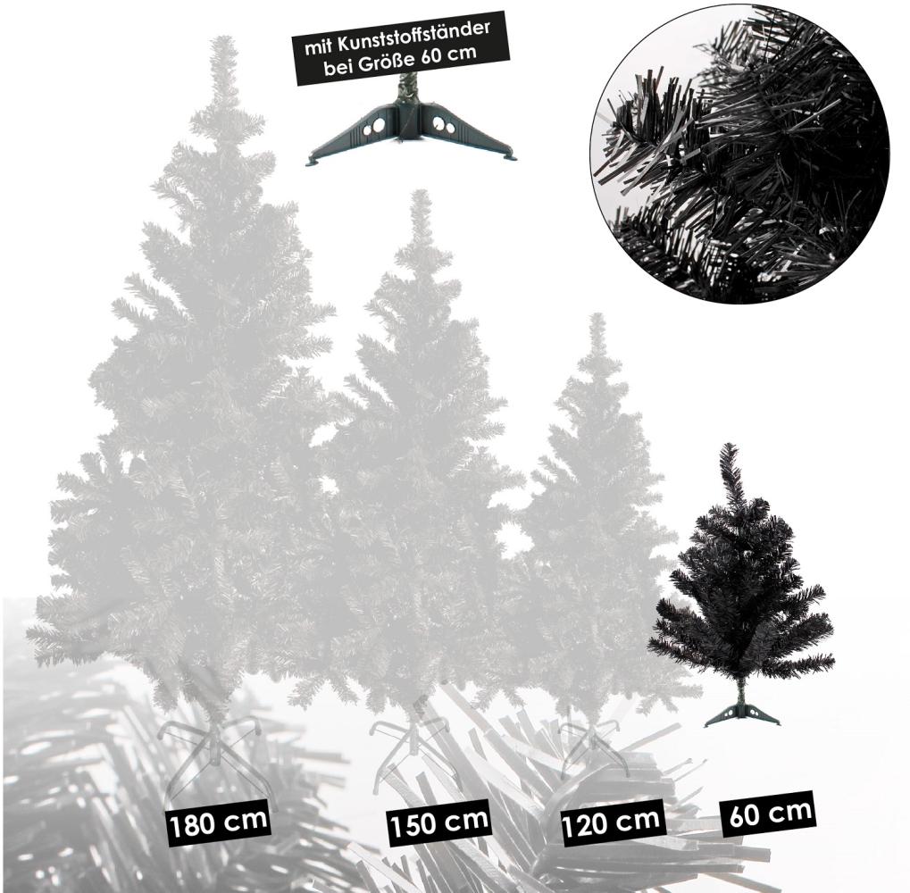Künstlicher Weihnachtsbaum inkl. Ständer Tannenbaum Christbaum schwarz 60cm Bild 1