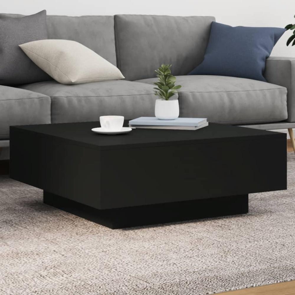 vidaXL Couchtisch mit LED-Leuchten Schwarz 80x80x31 cm Bild 1