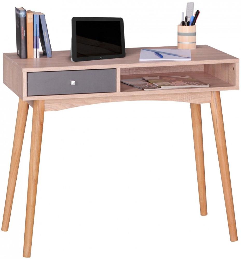 Konsole Sekretär Schreibtisch - Belimo - 90x78x55 cm Sonoma/Grau Bild 1