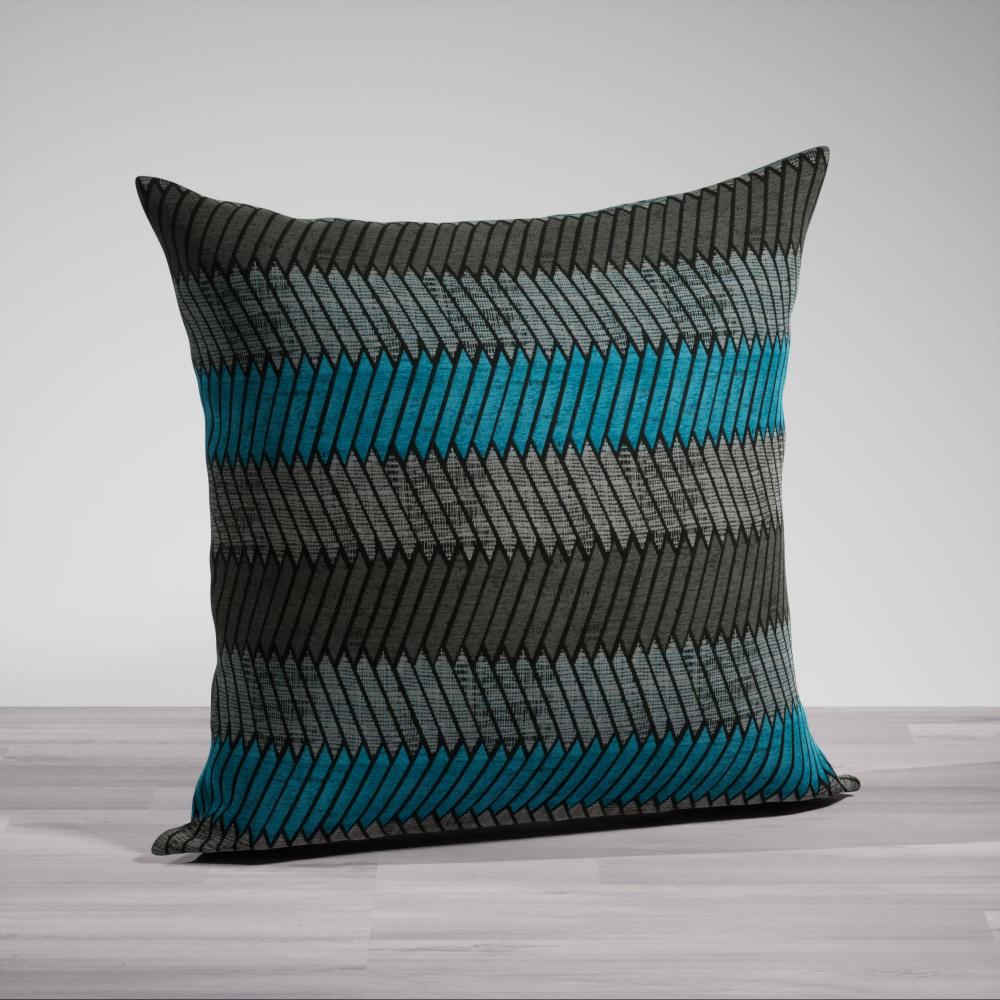 Kissen von Lysel® - blau-grau Bamako 48x48cm, synthetisches Mischgewebe Dekokissen #1W Bild 1