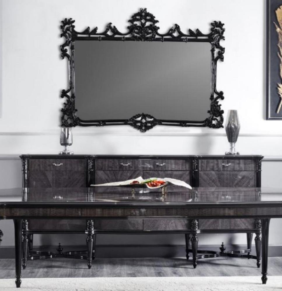 Casa Padrino Luxus Barock Sideboard mit Spiegel Grau / Schwarz - Luxus Möbel Möbel im Barockstil - Barock Möbel - Barock Einrichtung - Edel & Prunkvoll Bild 1