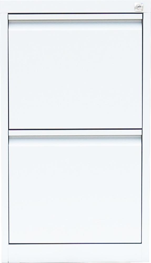 Stahl Büro Hängeregistratur Bürocontainer 70x40x62cm (HxBxT) mit 2 Schüben einbahnig Weiß 560217 Bild 1