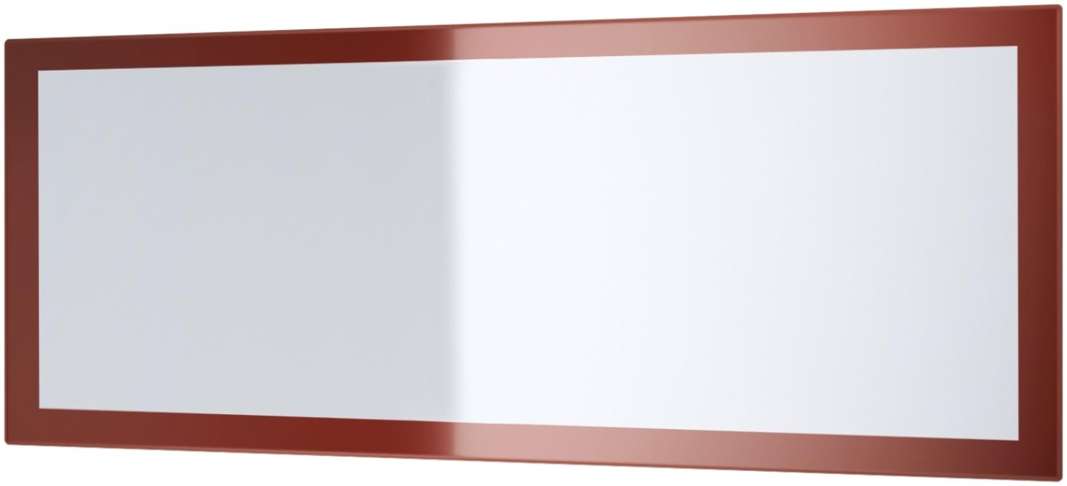 Vladon Spiegel Lima, Wandspiegel mit Rahmen im modernen Stil, Bordeaux Hochglanz (139 x 55 cm) Bild 1
