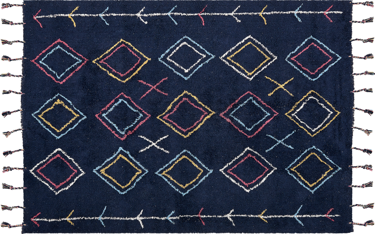 Teppich Baumwolle schwarz 140 x 200 cm geometrisches Muster CORUM Bild 1