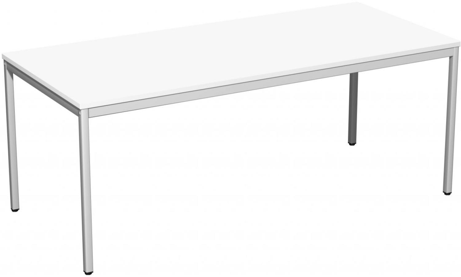 Schreibtisch, 180x80cm, Weiß / Lichtgrau Bild 1