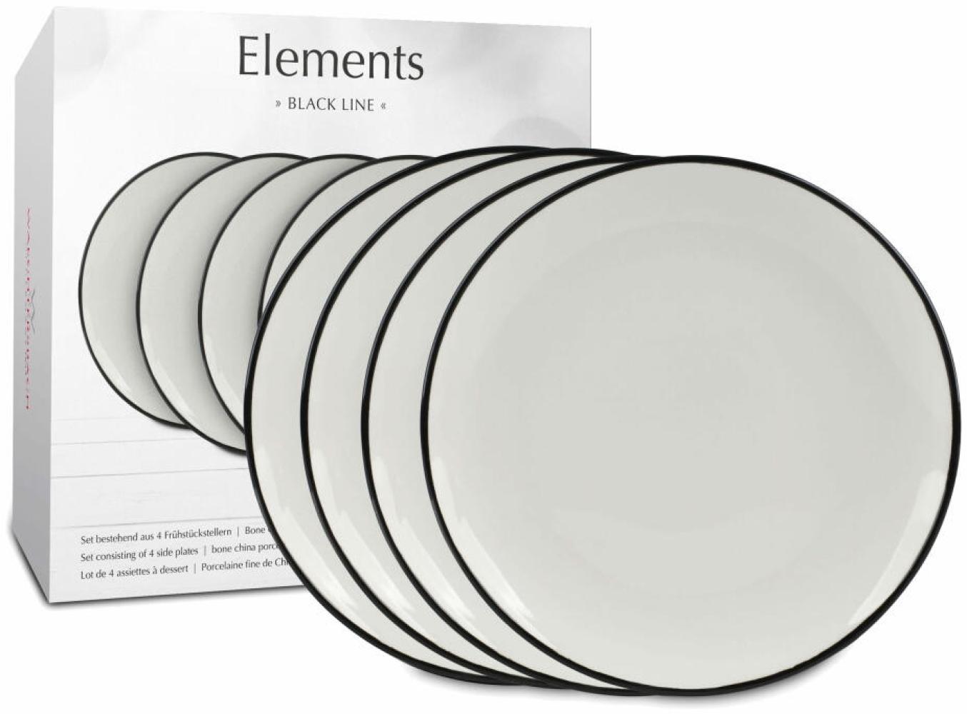 WÄCHTERSBACH Frühstücksteller Elements black Line 4er Pack Bild 1