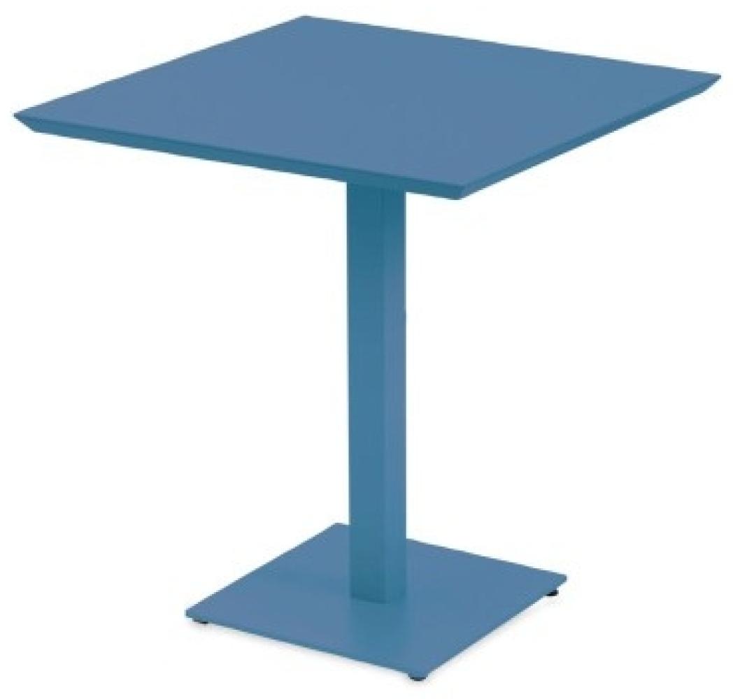 Gartentisch Mogan aus Metall 70x70 cm blau Bild 1