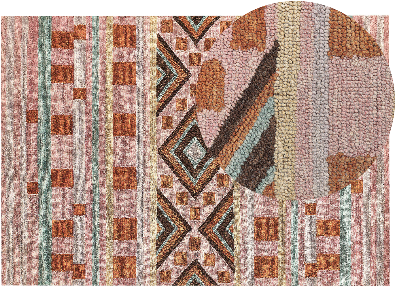 Teppich mehrfarbig geometrisches Muster 160 x 230 cm YOMRA Bild 1