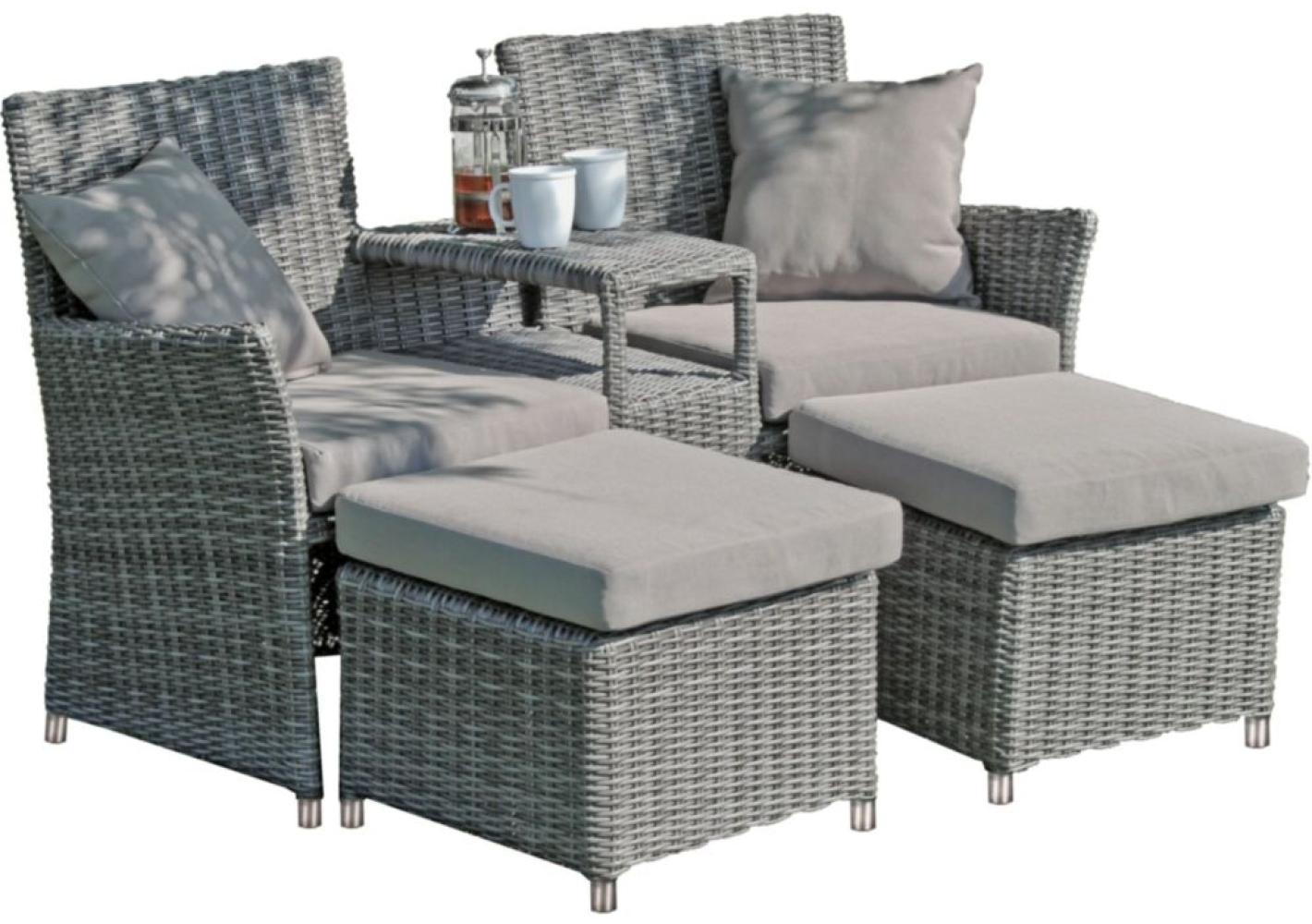 Garten Doppelsessel Set Terrasse Sessel Lounge Sitzgruppe Rattan Optik Stuhl Bild 1