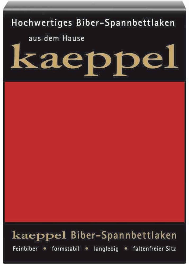 Kaeppel Biber Spannbettlaken Einfarbig Karmin 140x200 cm - 160x200 cm Bild 1