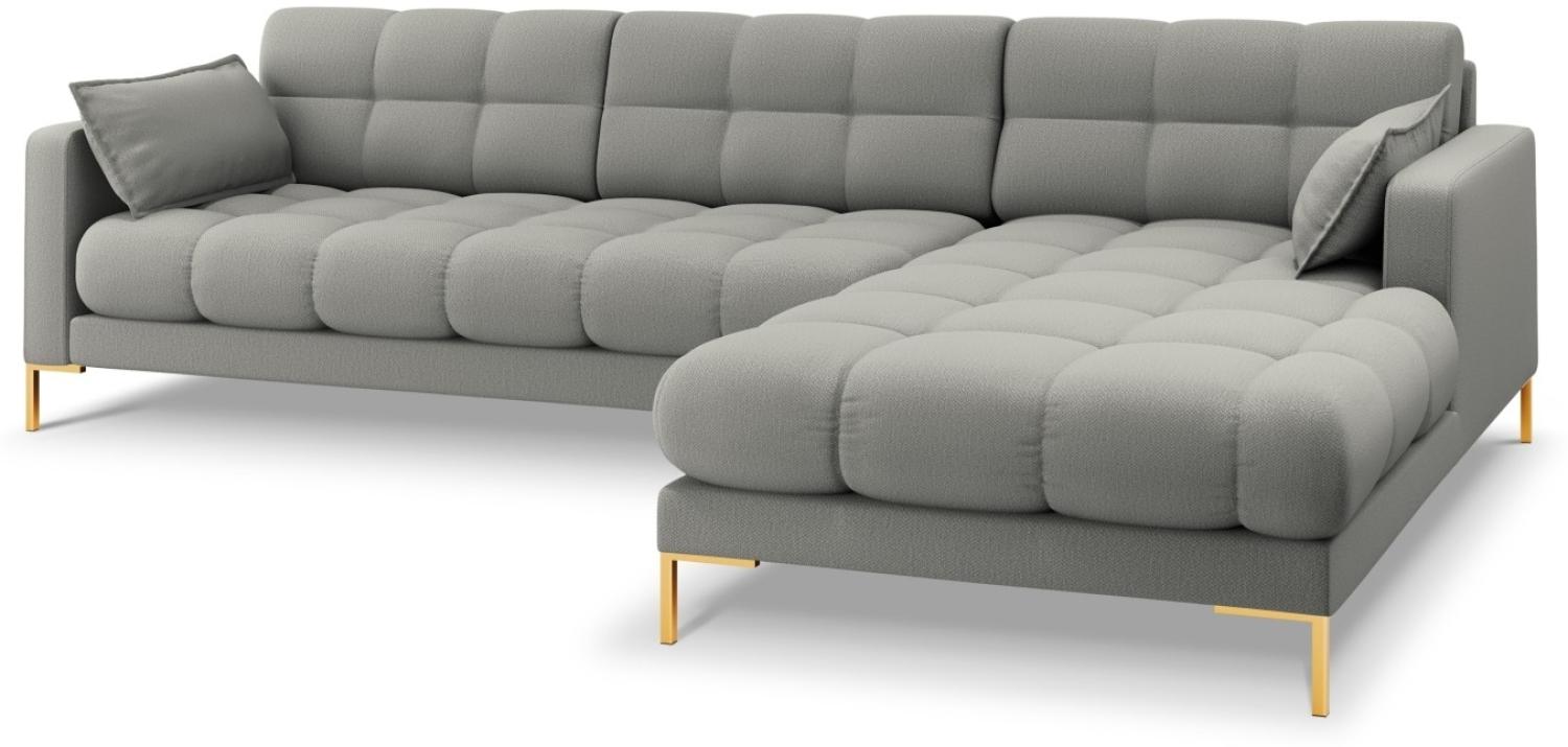 Micadoni 5-Sitzer Ecke rechts Sofa Mamaia | Bezug Light Grey | Beinfarbe Gold Metal Bild 1