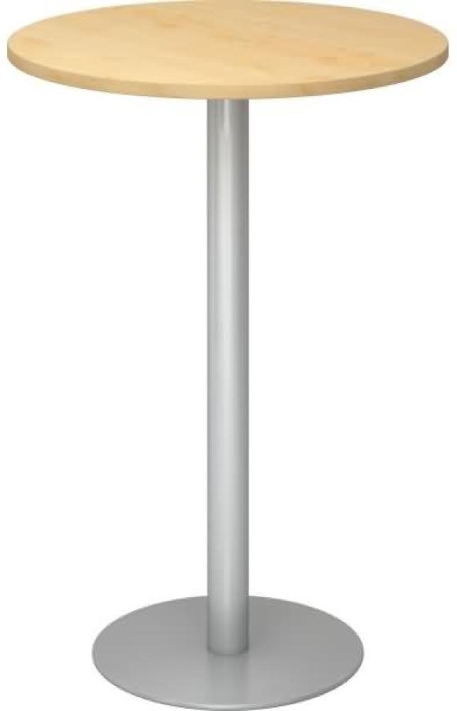 Stehtisch STH08 rund, 80cm, Ahorn / Silber Bild 1