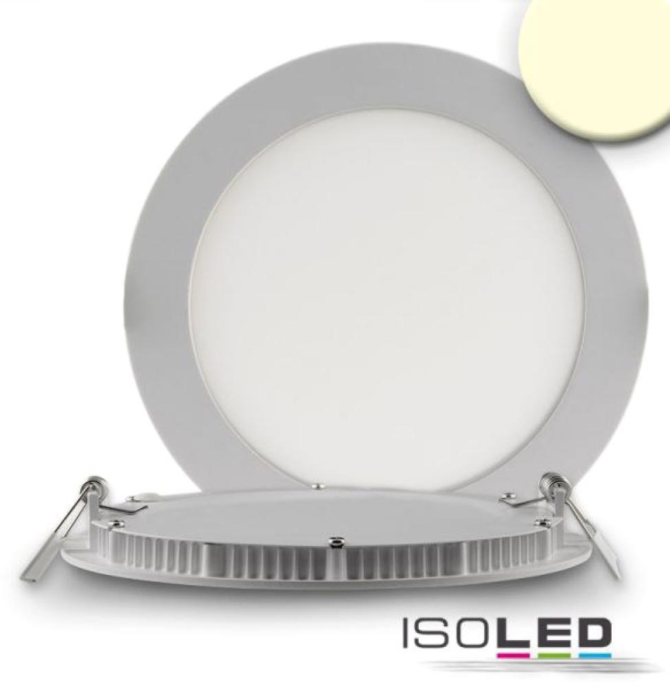 ISOLED LED Downlight, 12W, rund, ultra flach, silber, warmweiß, dimmbar Bild 1
