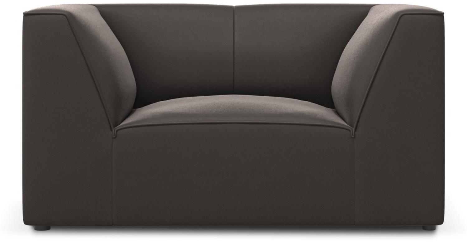 Micadoni Samtstoff Sessel Ruby | Bezug Dark Grey | Beinfarbe Black Plastic Bild 1