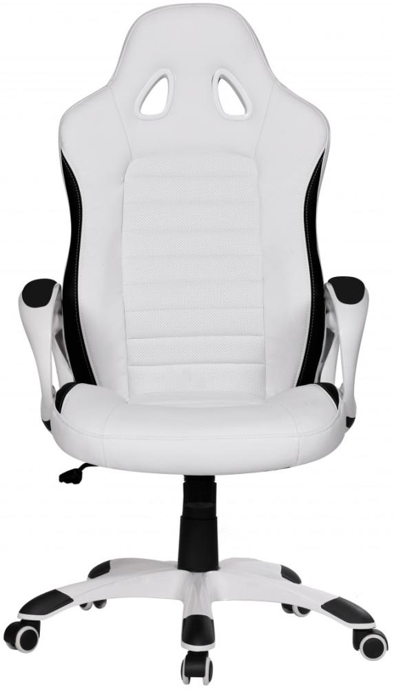 KADIMA DESIGN ENZA Chefsessel: Bequemer Racing-Sessel für produktives Arbeiten. Farbe: Weiß Bild 1