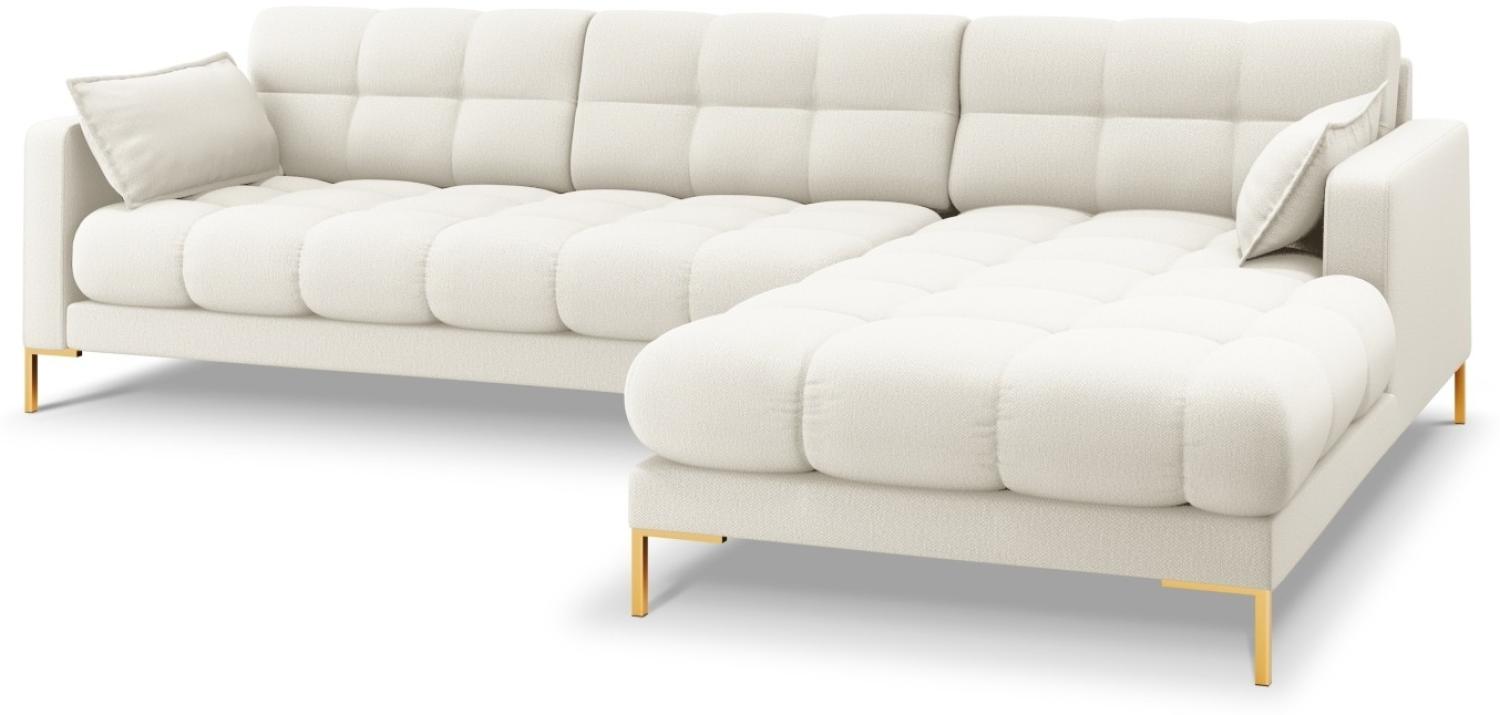 Micadoni 5-Sitzer Ecke rechts Sofa Mamaia | Bezug Light Beige | Beinfarbe Gold Metal Bild 1