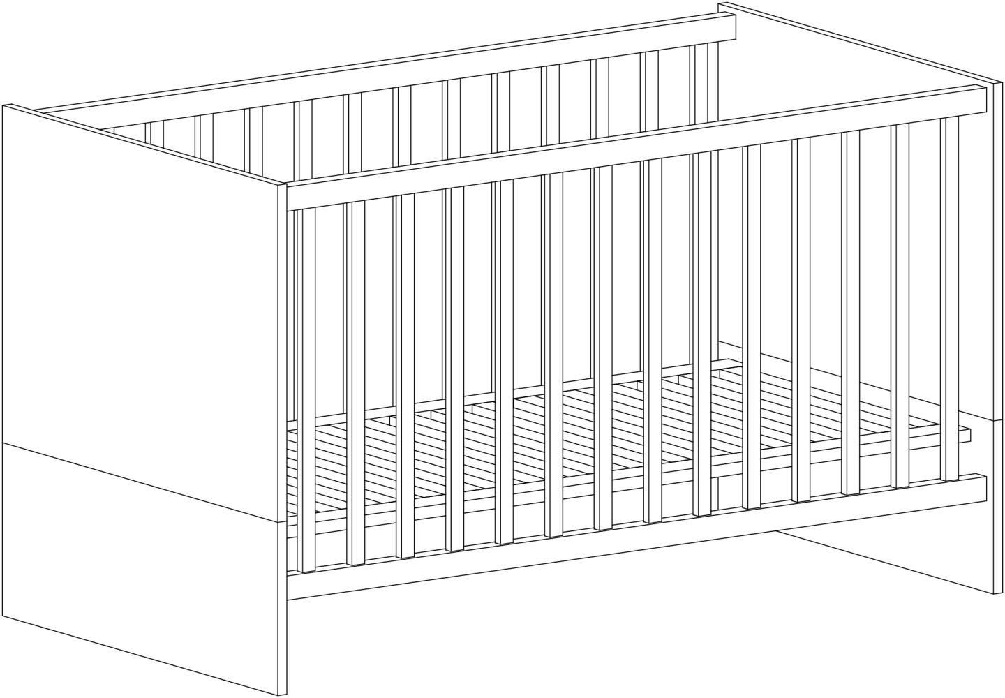 Arthur Berndt 'Kiara' Kinderbett 70 x 140 cm inkl. Lattenrost 4-fach höhenverstellbar Weiß Bild 1