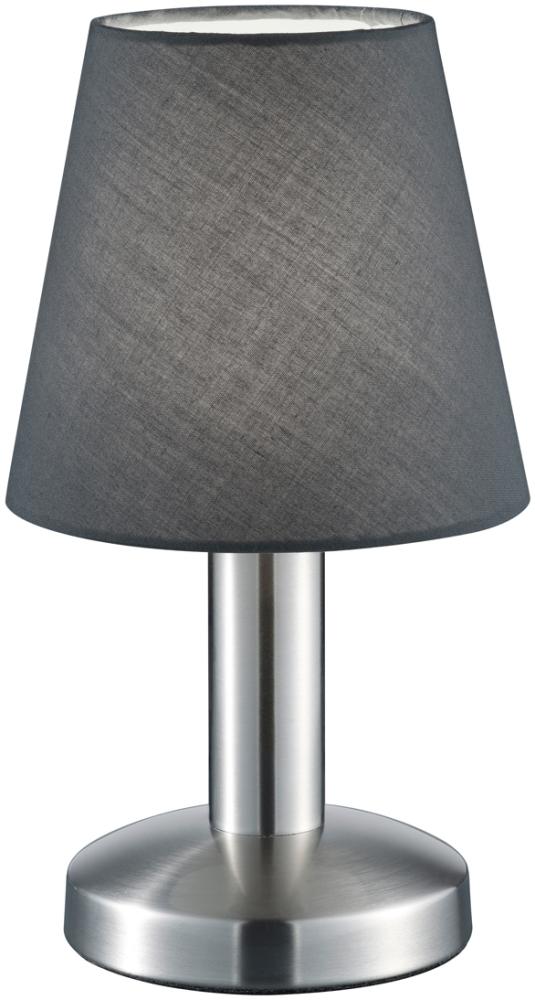Tischlampe MATS II Stoff Lampenschirm Grau mit Touchfunktion EIN/AUS 24 cm Bild 1