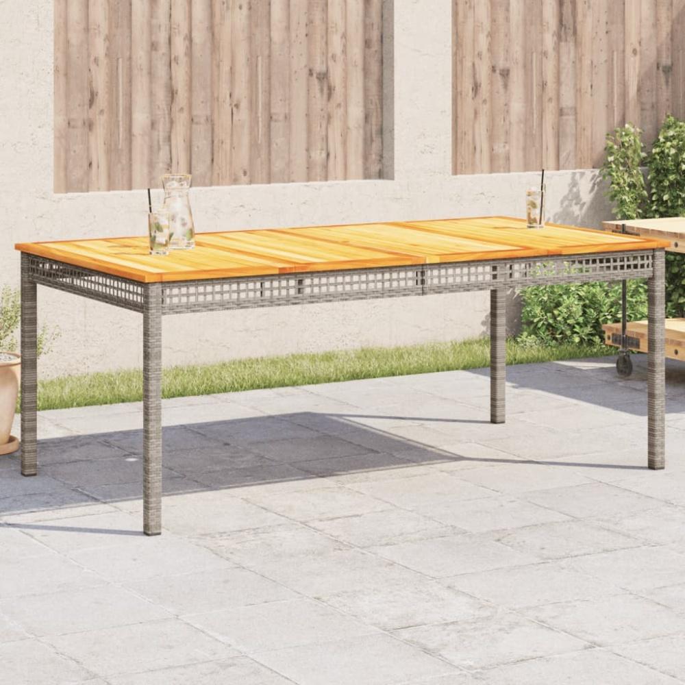 vidaXL Gartentisch Grau 180x90x75 cm Poly Rattan Akazienholz Bild 1