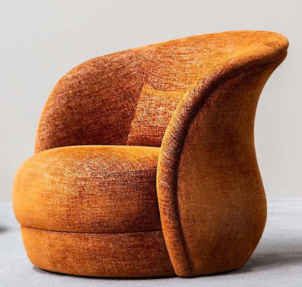 Casa Padrino Designer Lounge Sessel Orange 82 x 100 x H. 80 cm - Wohnzimmer Sessel - Hotel Sessel - Luxus Qualität Bild 1